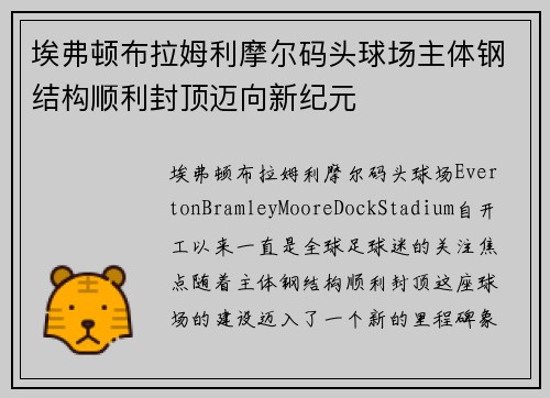 埃弗顿布拉姆利摩尔码头球场主体钢结构顺利封顶迈向新纪元